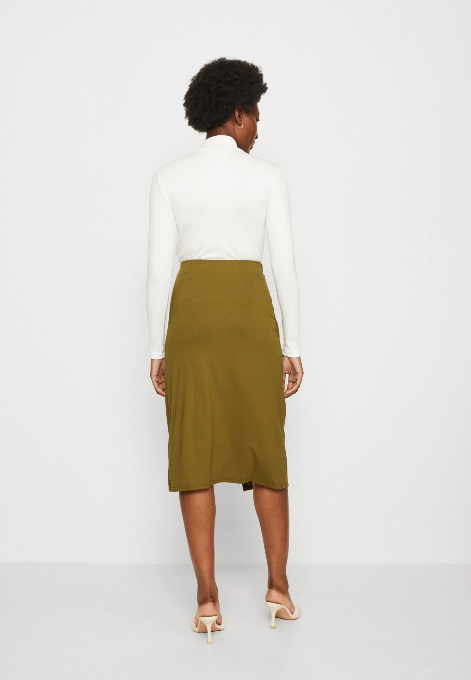 Anna Field Front Knot Midi Skirt - Jupe Crayon - Khaki 3 Anna Field Front Knot Midi Skirt - Jupe Crayon - Khaki – Image 3