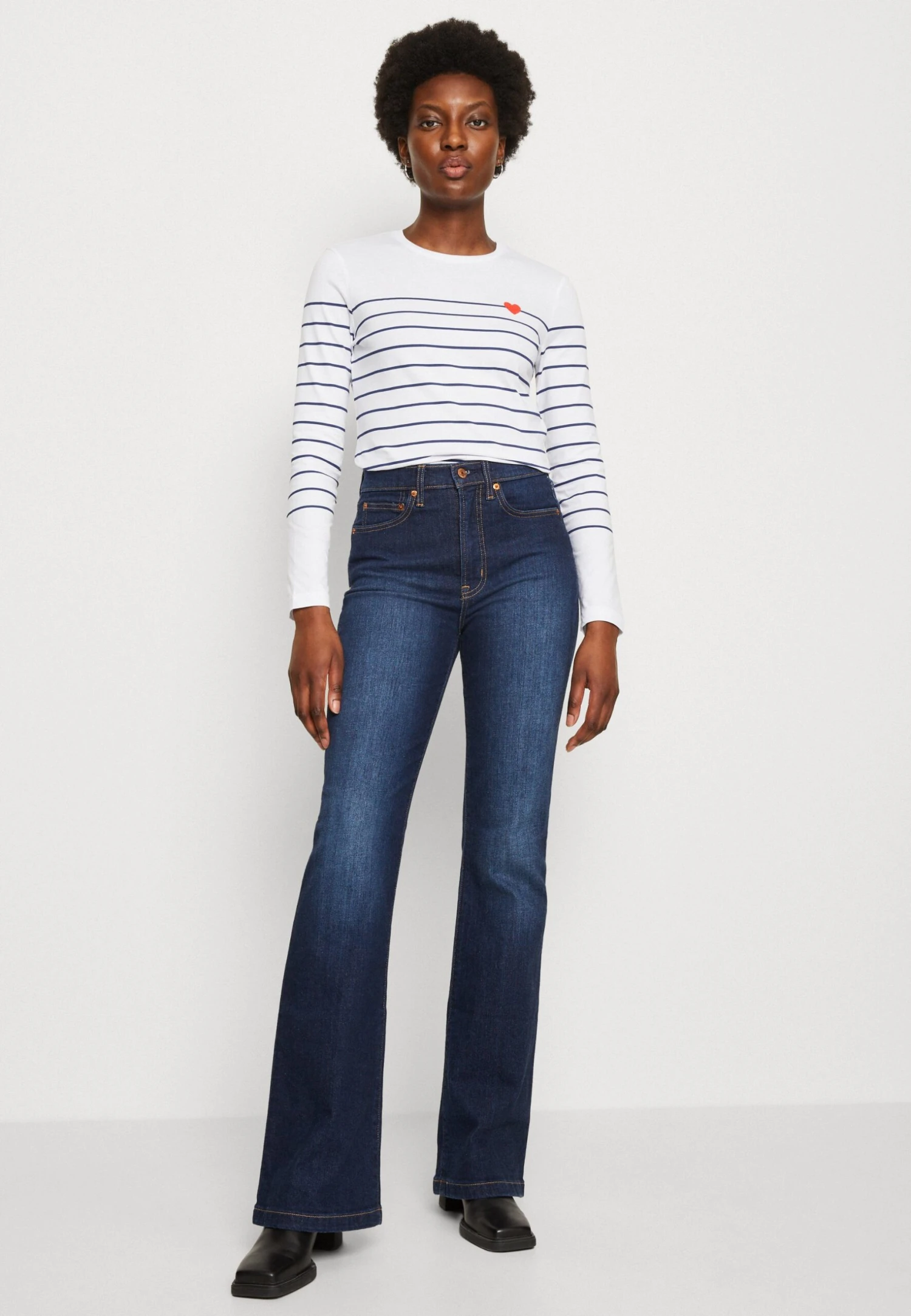 Anna Field T-Shirt À Manches Longues - White/Dark Blue 4 Anna Field T-Shirt À Manches Longues - White/Dark Blue – Image 4