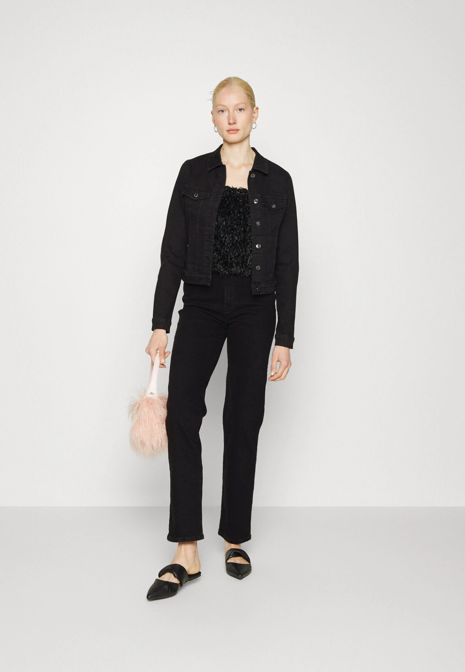 Jean Droit - Black Denim 2 Jean Droit - Black Denim – Image 2