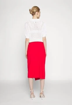 Anna Field Front Knot Midi Skirt - Jupe Crayon - Red -Anna Field Soldes Boutique 2394618cacfd4cef90fe83c7e4782e61