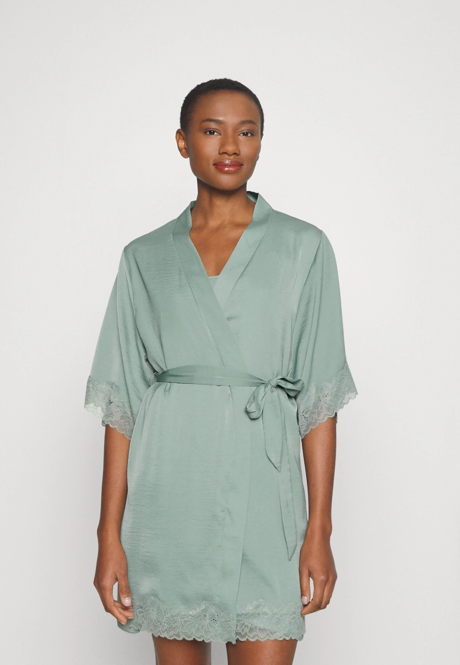 Anna Field Peignoir - Green 1 Anna Field Peignoir - Green