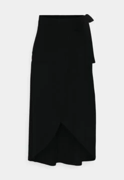 Anna Field Basic Wrap Over Midi Skirt - Jupe Trapèze - Black -Anna Field Soldes Boutique 279db1138765484094cab33f5c3878d4