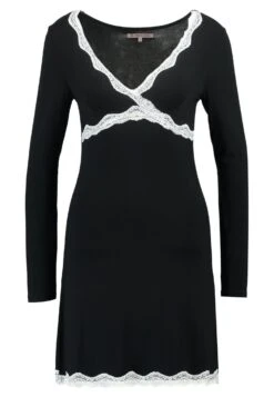 Anna Field Heidi Long Sleeves Viscose Nightdress - Chemise De Nuit / Nuisette - Black -Anna Field Soldes Boutique 32fa00dfae104f94a6dcda686bd2fdf8