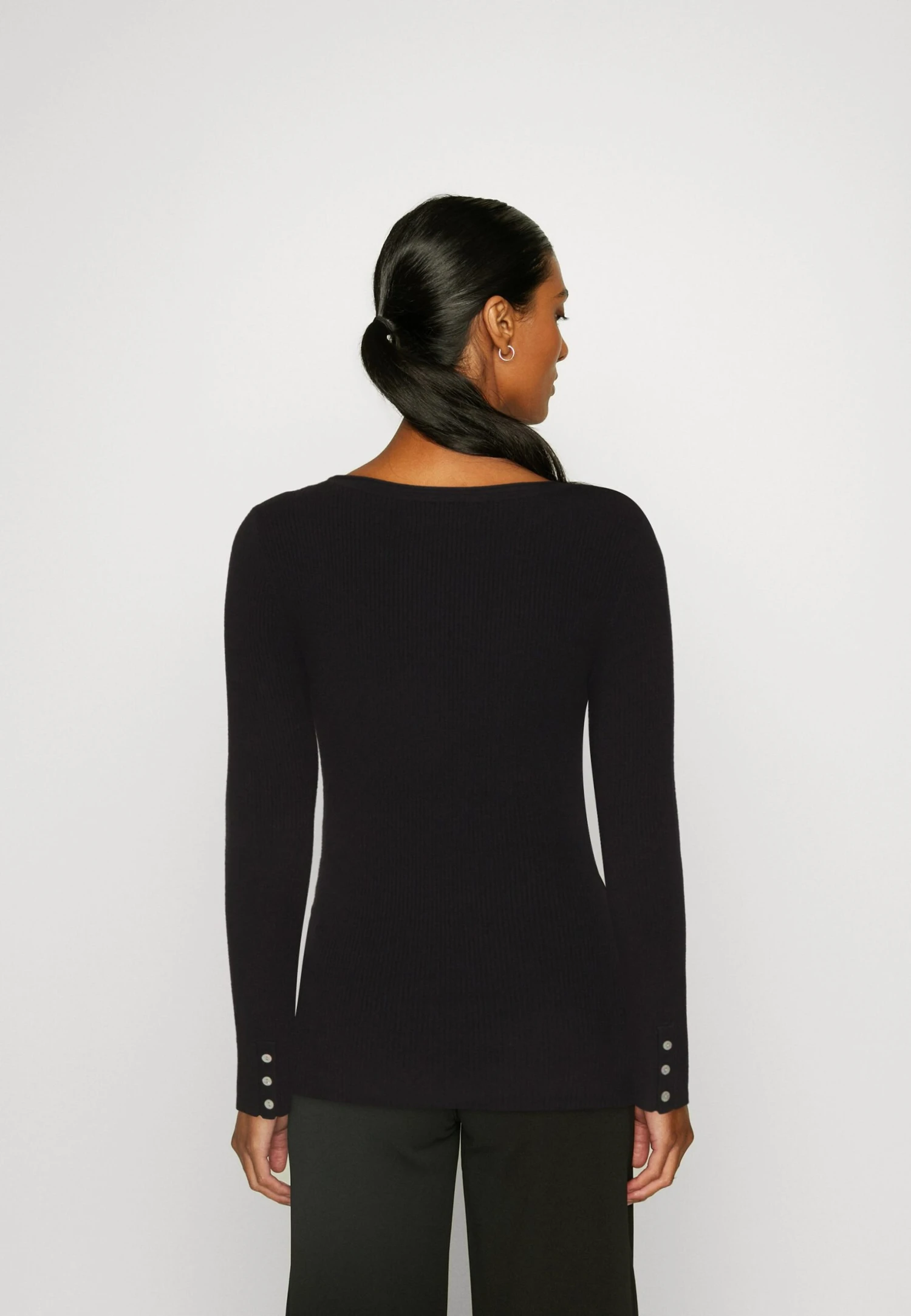 Anna Field Button Detail - Pullover - Black 3 Anna Field Button Detail - Pullover - Black – Image 3