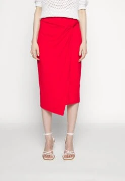 Anna Field Front Knot Midi Skirt - Jupe Crayon - Red -Anna Field Soldes Boutique 5416aafe16b74467a3d37a8be5316c53