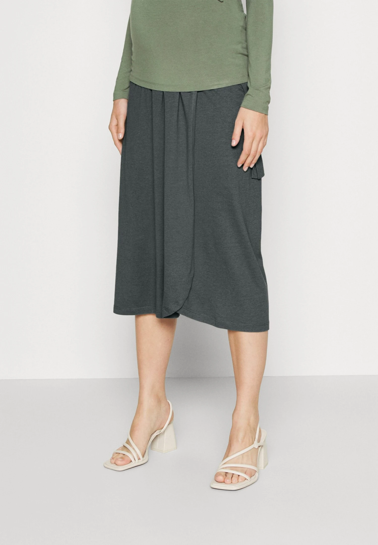 Maternity Basic Midi Skirt - Jupe Crayon - Light Green 1 Maternity Basic Midi Skirt - Jupe Crayon - Light Green