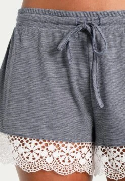 Anna Field Sarah Short Pj Set - Pyjama - Off-White/Dark Blue -Anna Field Soldes Boutique 6f89a2a5cdf84a3c8c843968bd01c00e