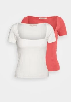 Anna Field 2 Pack - T-Shirt Basique - Red/White -Anna Field Soldes Boutique 8b8a67e46f34420bae40ec6554872b09