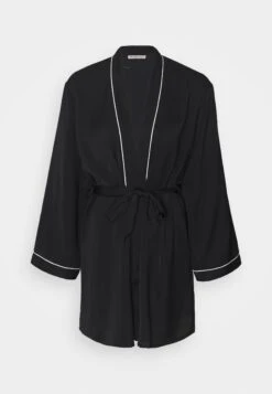 Anna Field Amanda Satin Dressing Gown - Peignoir - Black -Anna Field Soldes Boutique 8d83c445099f4342aabc07d1ce2caede