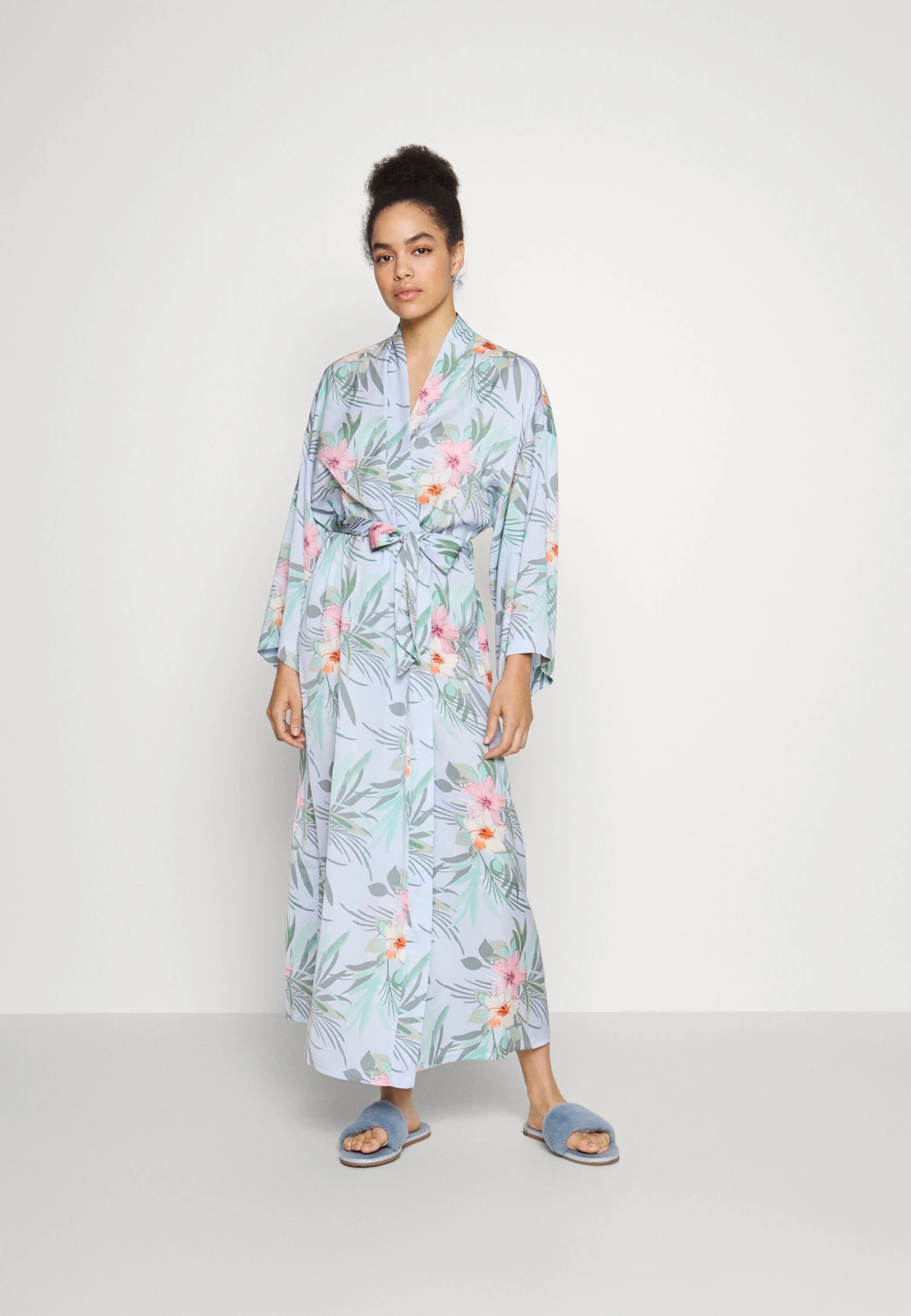 Anna Field Floral Robe - Peignoir - Blue 1 Anna Field Floral Robe - Peignoir - Blue