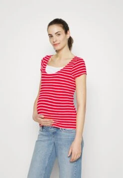 Maternity Double Layer Nursing - T-Shirt Imprimé - Dark Red / Multicoloured