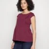 Maternity Baby Doll Nursing Tee - T-Shirt Imprimé - Dark Red