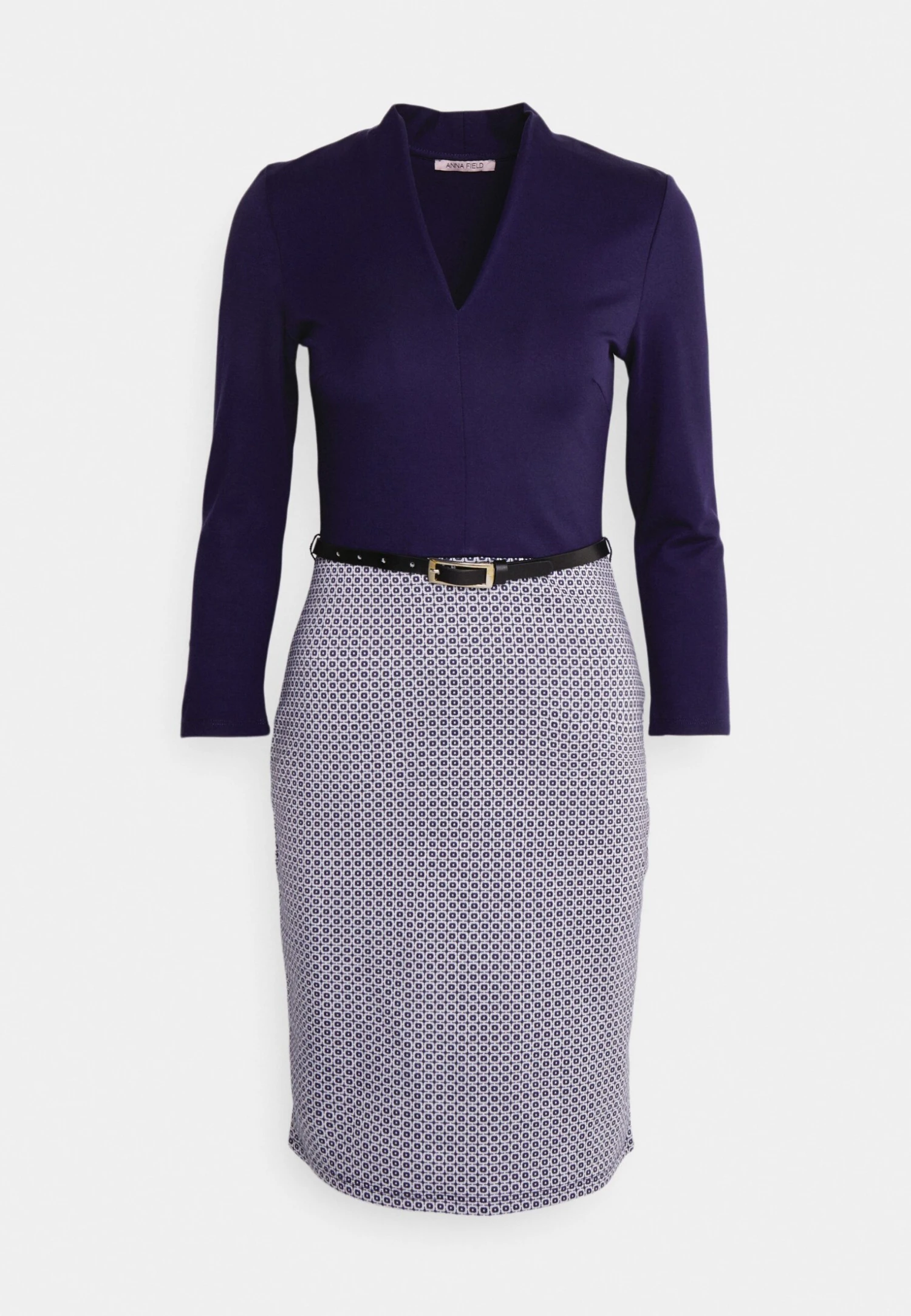 Anna Field Robe Fourreau - Dark Blue/White 4 Anna Field Robe Fourreau - Dark Blue/White – Image 4