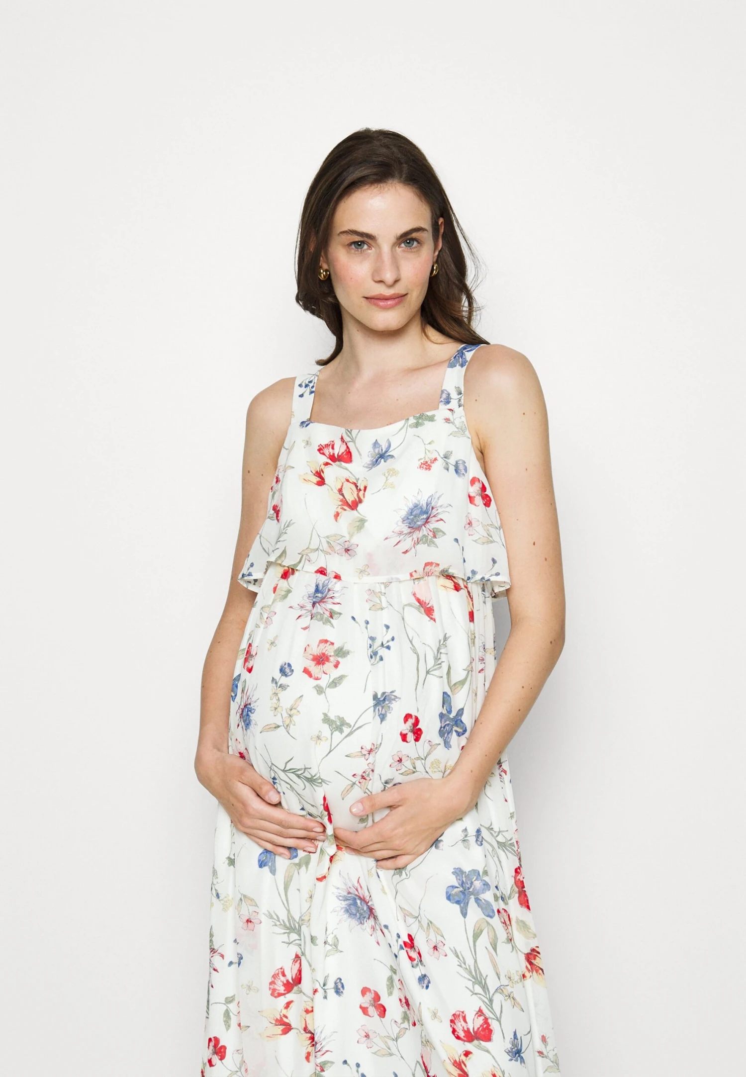 Woven Mama Maxi Dress Nursing Function - Robe Longue - White/Red 4 Woven Mama Maxi Dress Nursing Function - Robe Longue - White/Red – Image 4