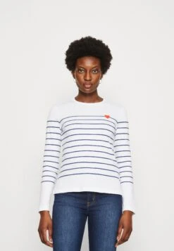 Anna Field T-Shirt À Manches Longues - White/Dark Blue